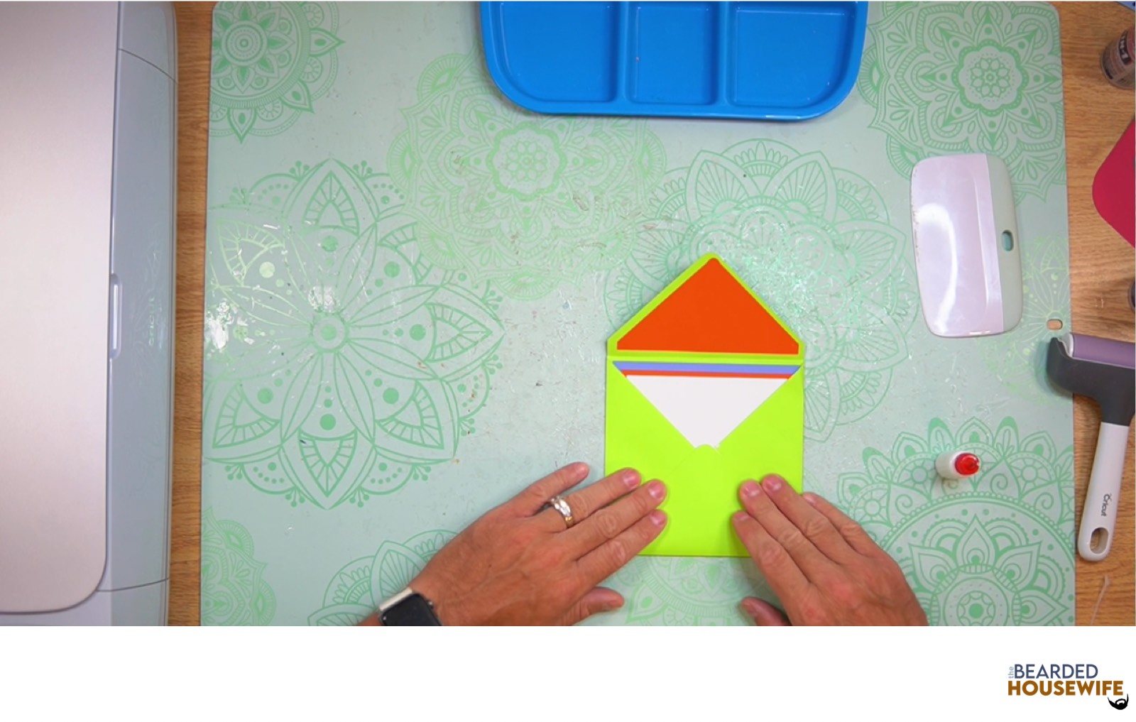 bring the bottom flap up to form the envelope