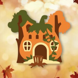 960. Pumpkin House Layered Paper Craft