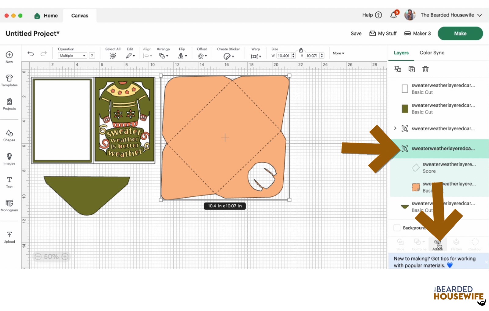 highlight the group and attach