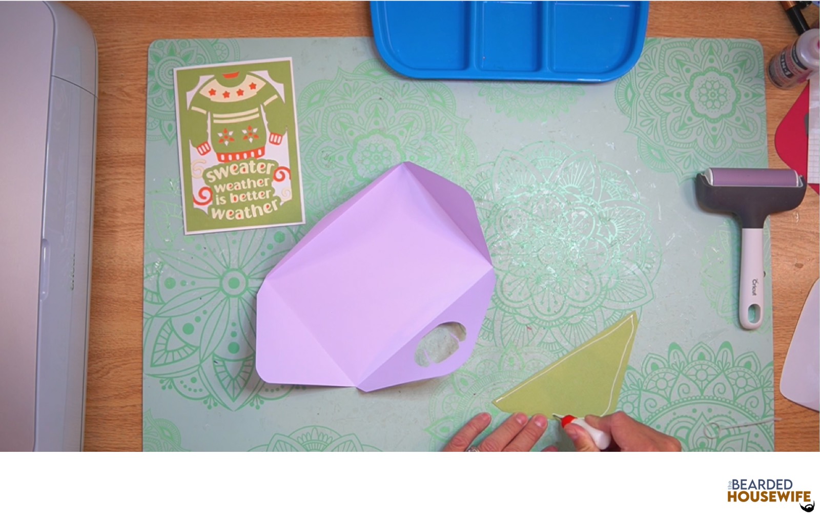 add glue along the outer edge of the inlay