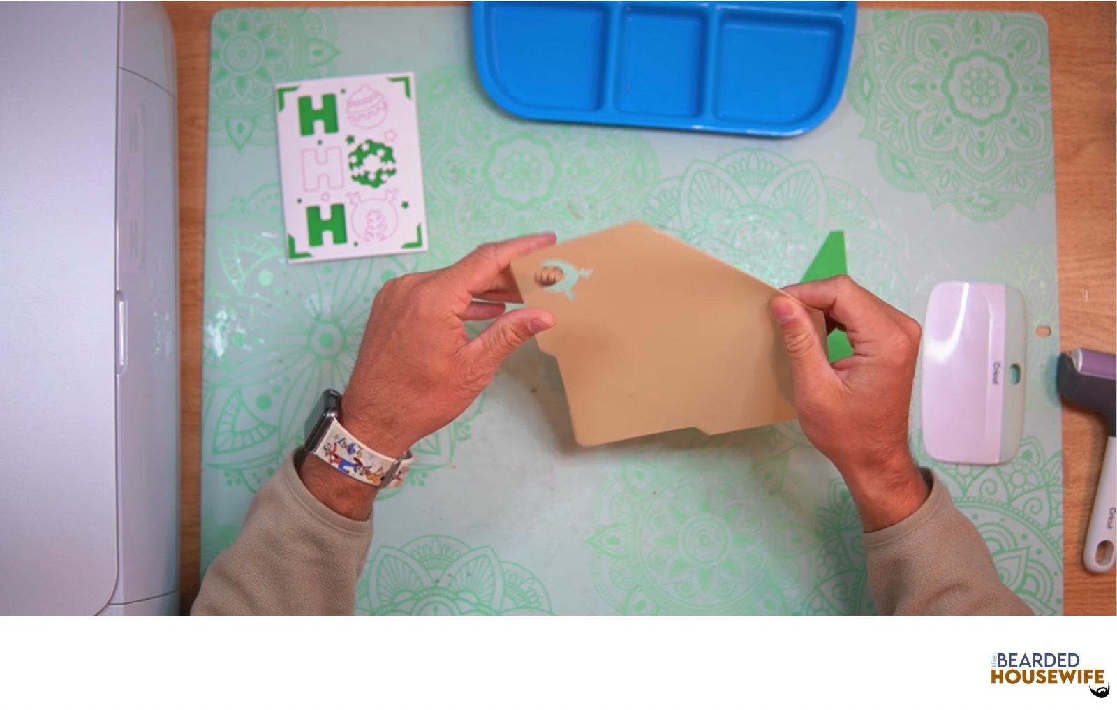 fold the envelope along the score lines