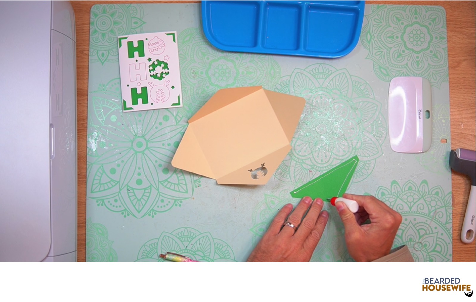 add glue along the outer edge of the inlay