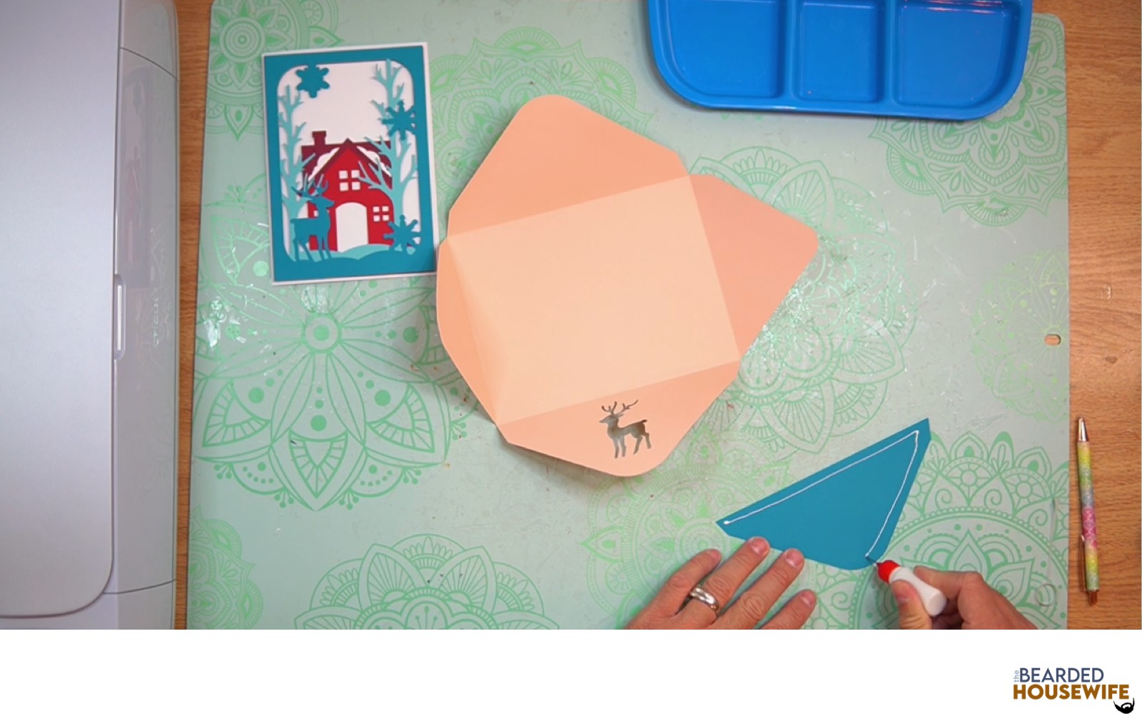 add glue to the outer edge of the inlay