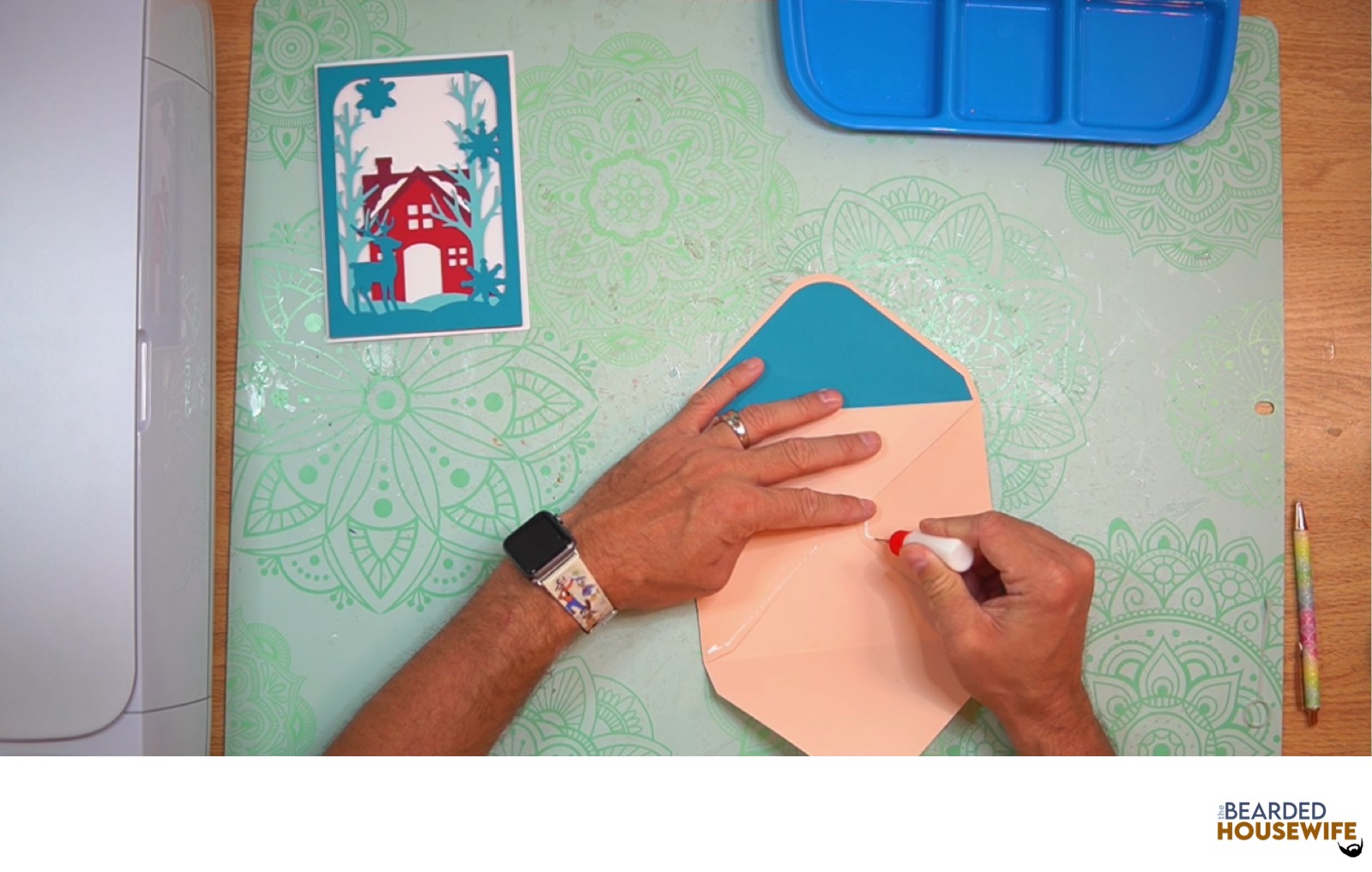 add glue to the bottom of the side flaps