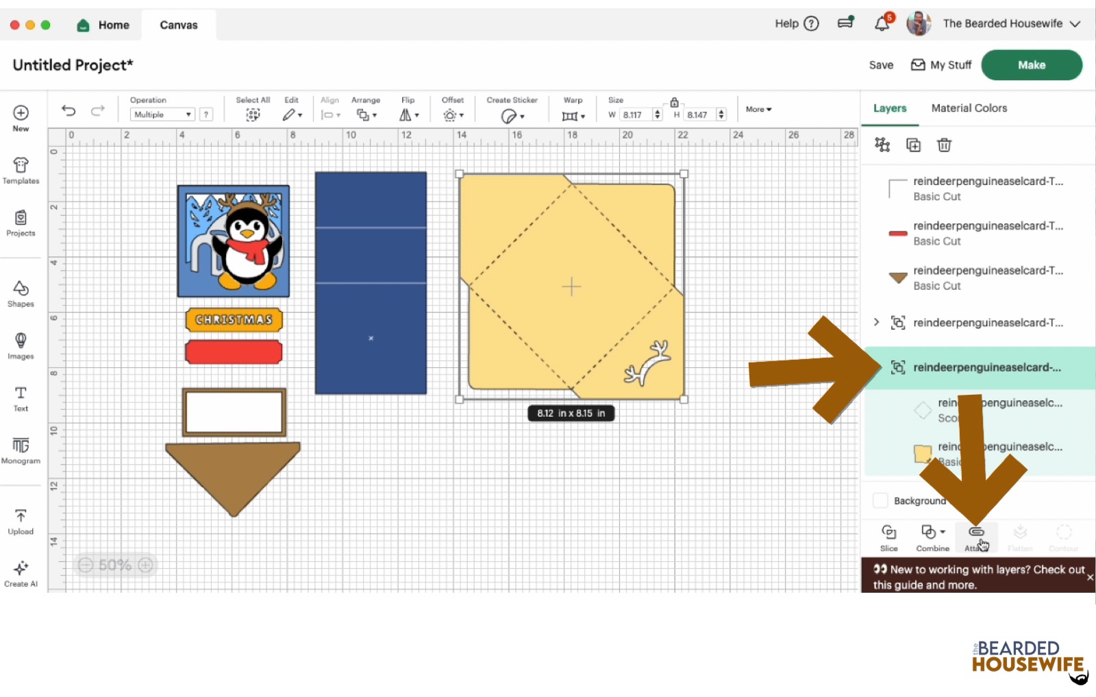 highlight the group and attach