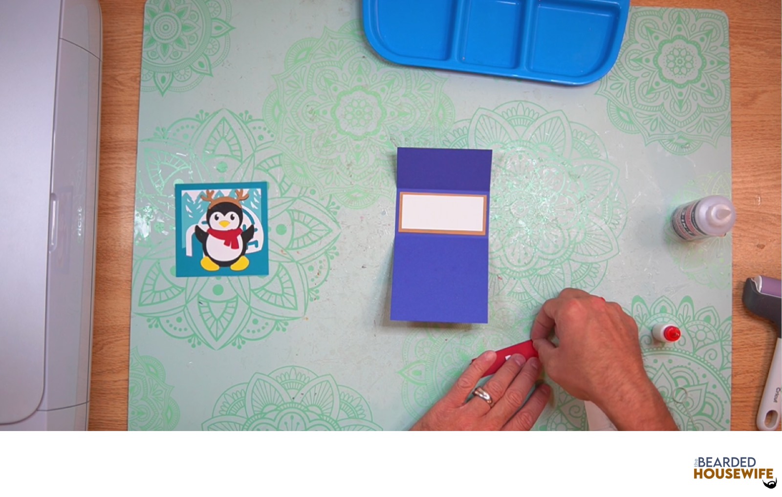 add foam squares to the back of the sentiment layer