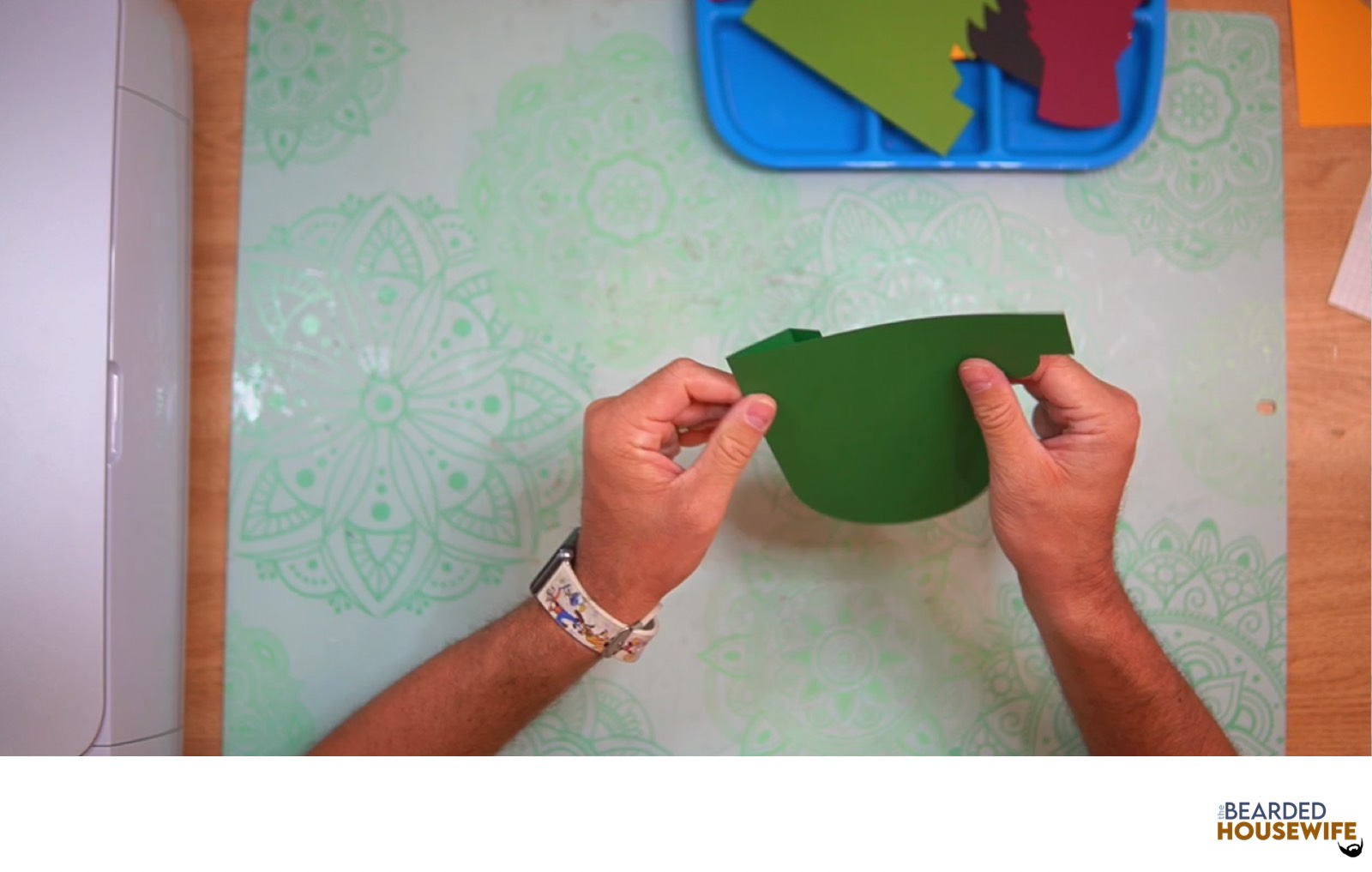 fold the card base along the score lines