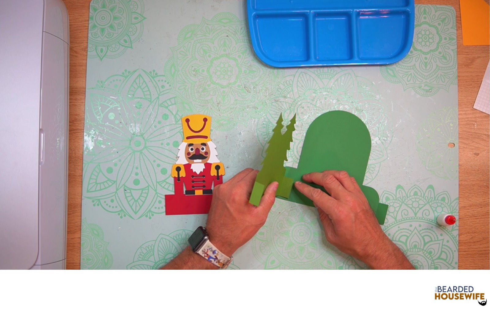 attach the inside tab piece to the card base