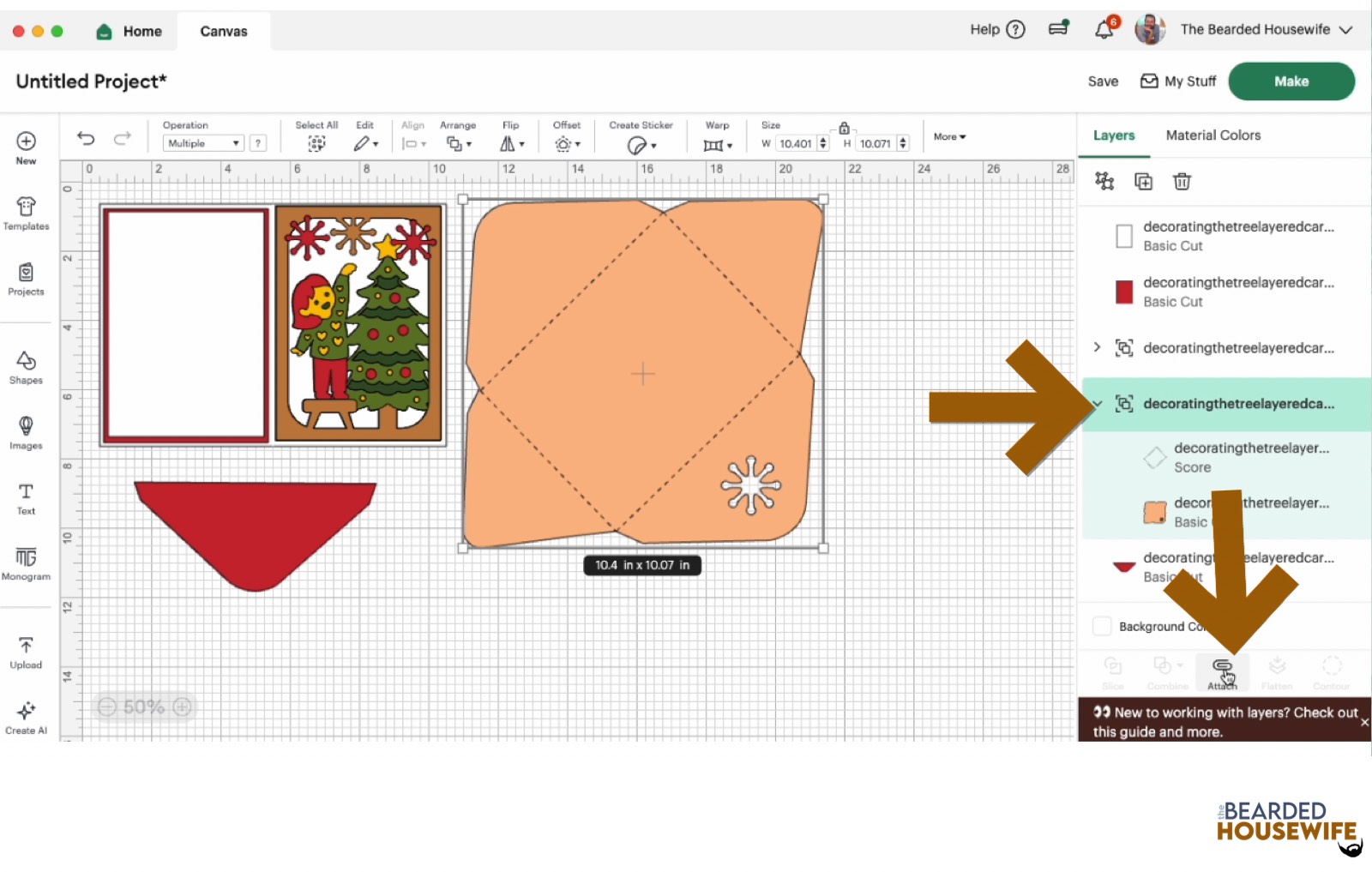 highlight the group and attach