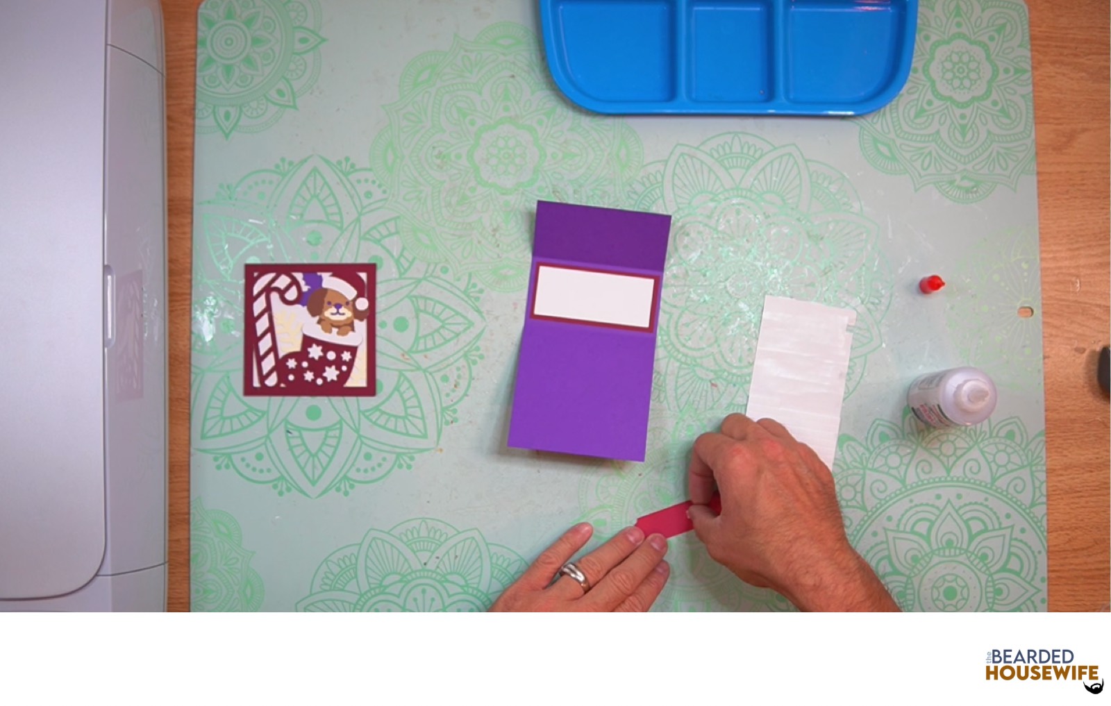 add foam squares to the back of the sentiment