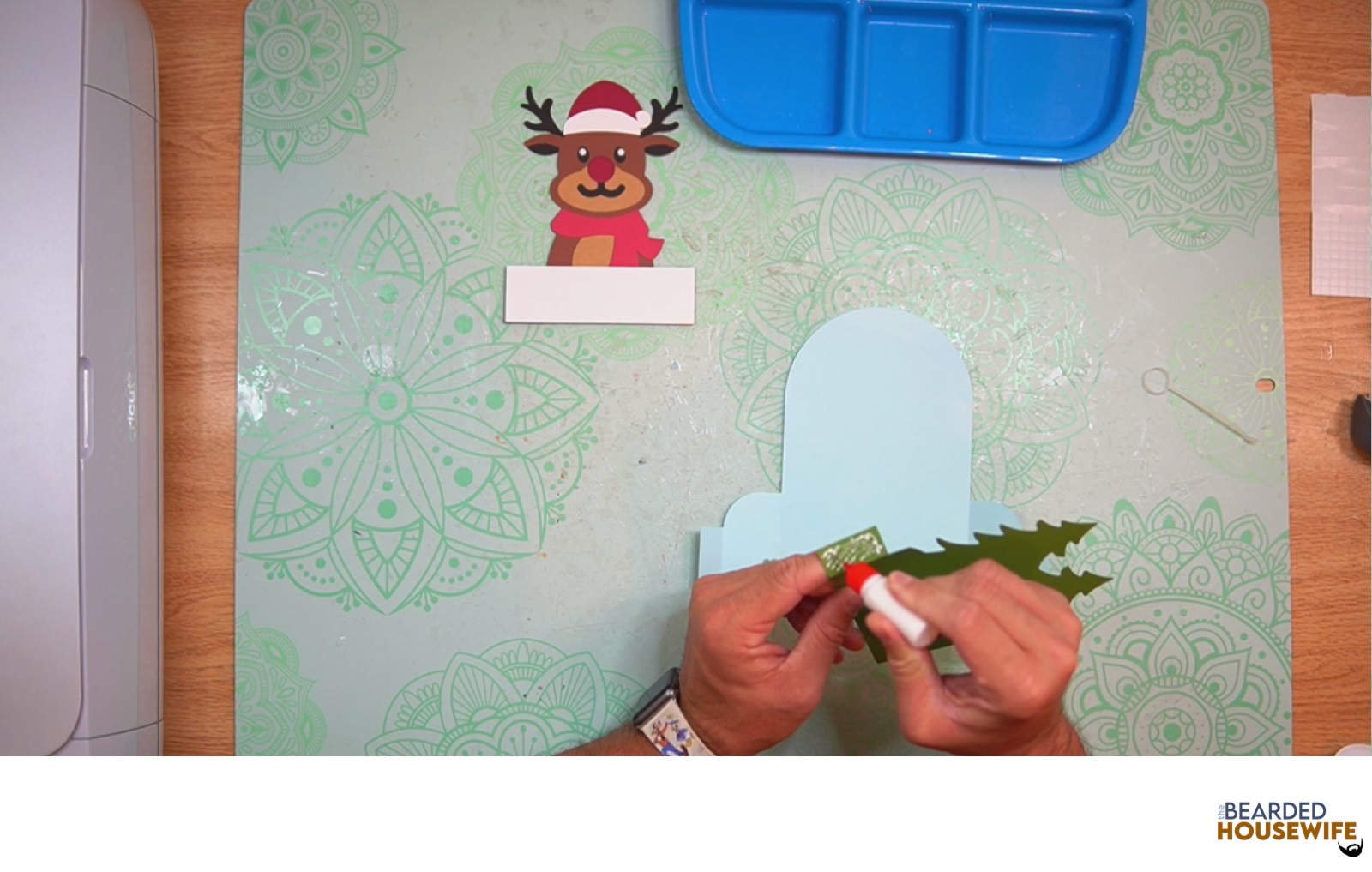 attach the inside tab piece to the card base