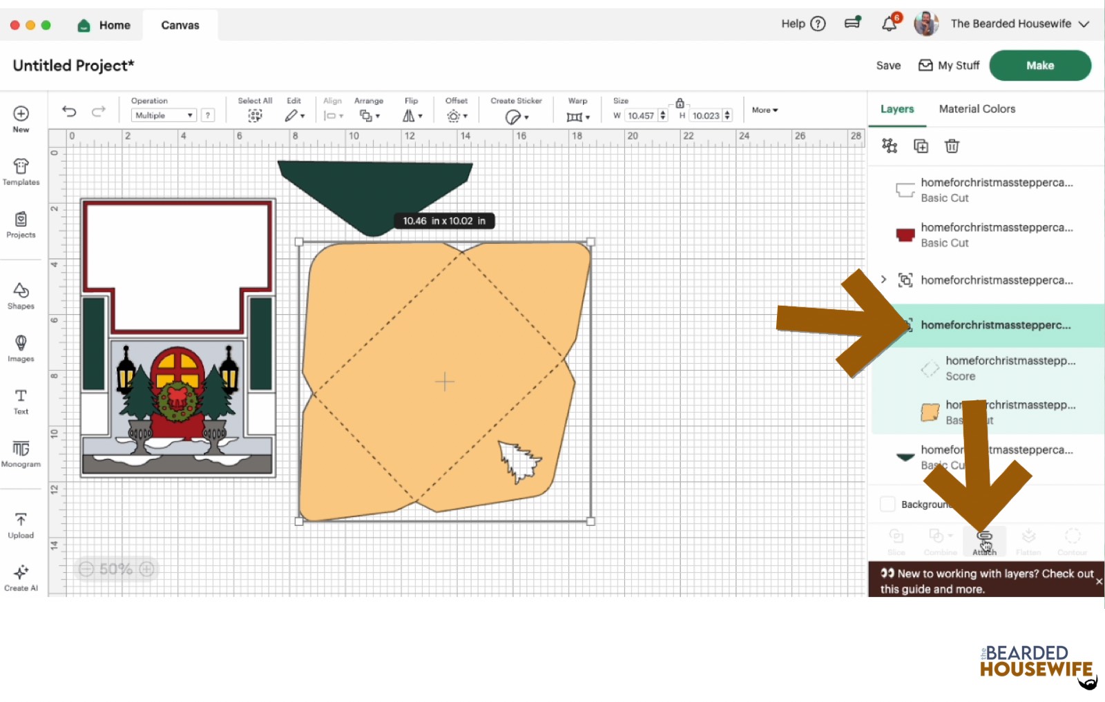 highlight the group and attach