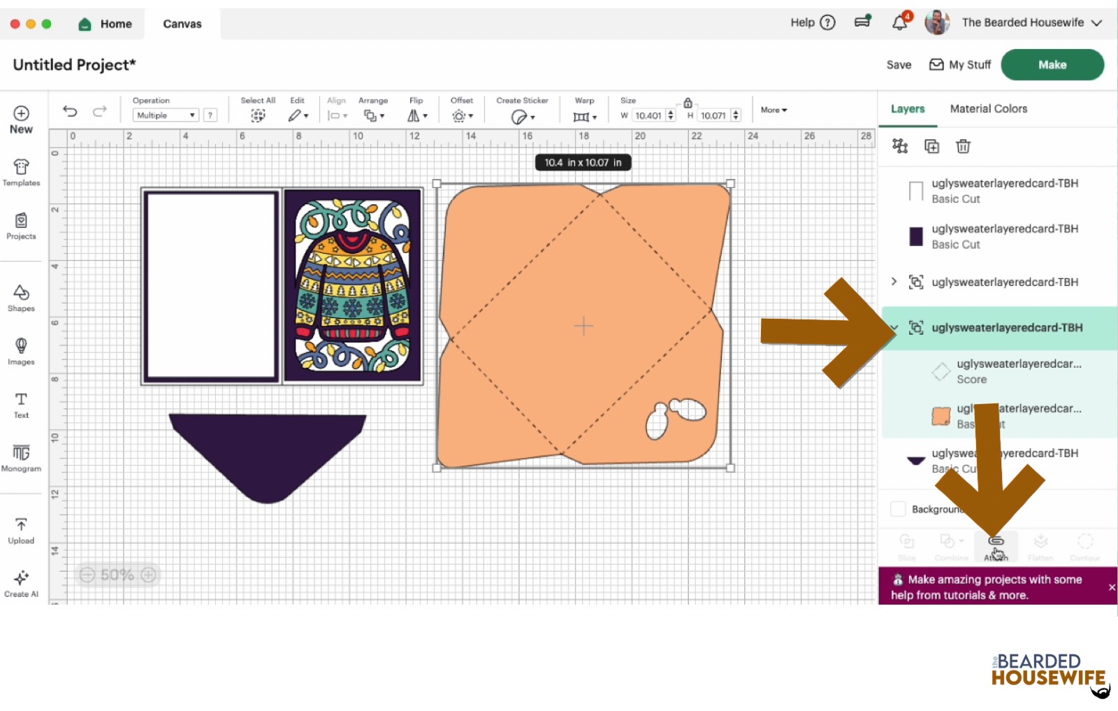 highlight the group and attach