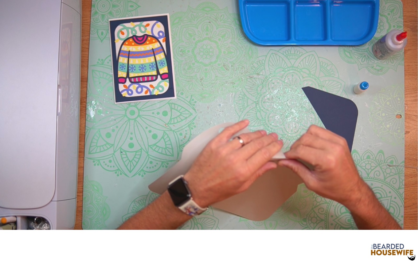 fold the envelope along the score lines