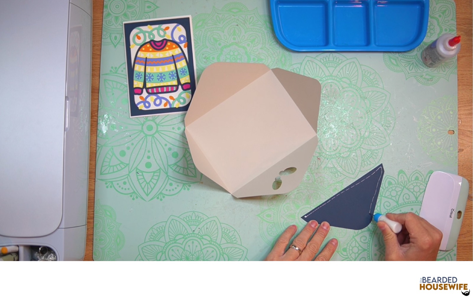 add glue along the outer edge of the inlay