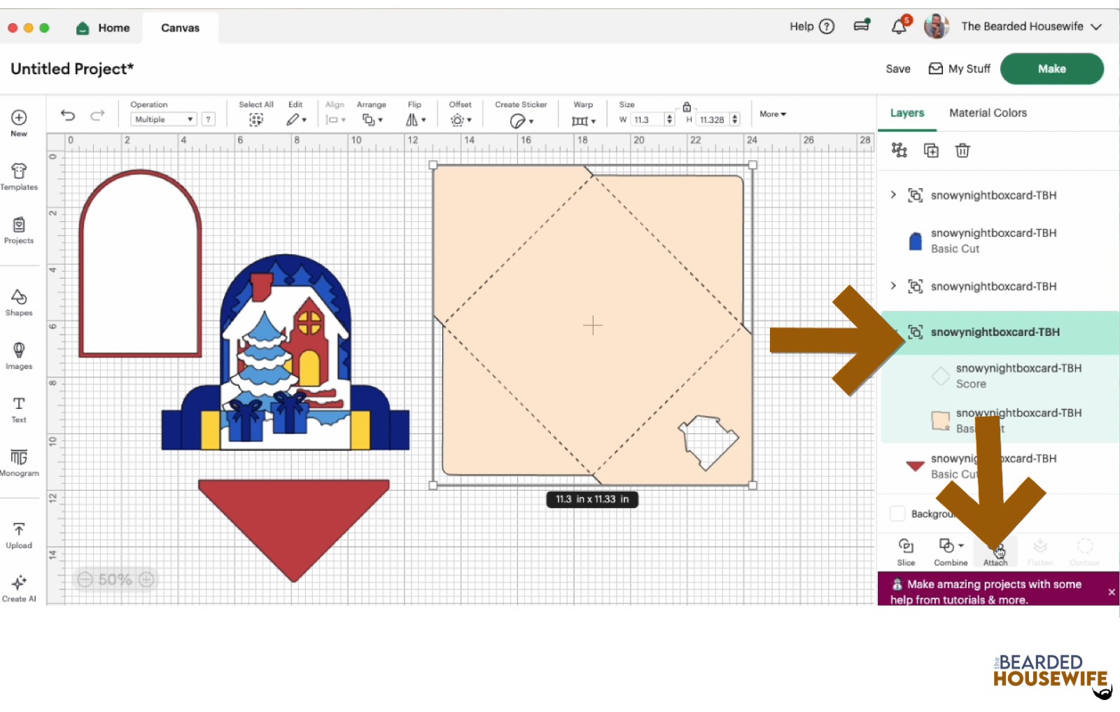 highlight the group and attach