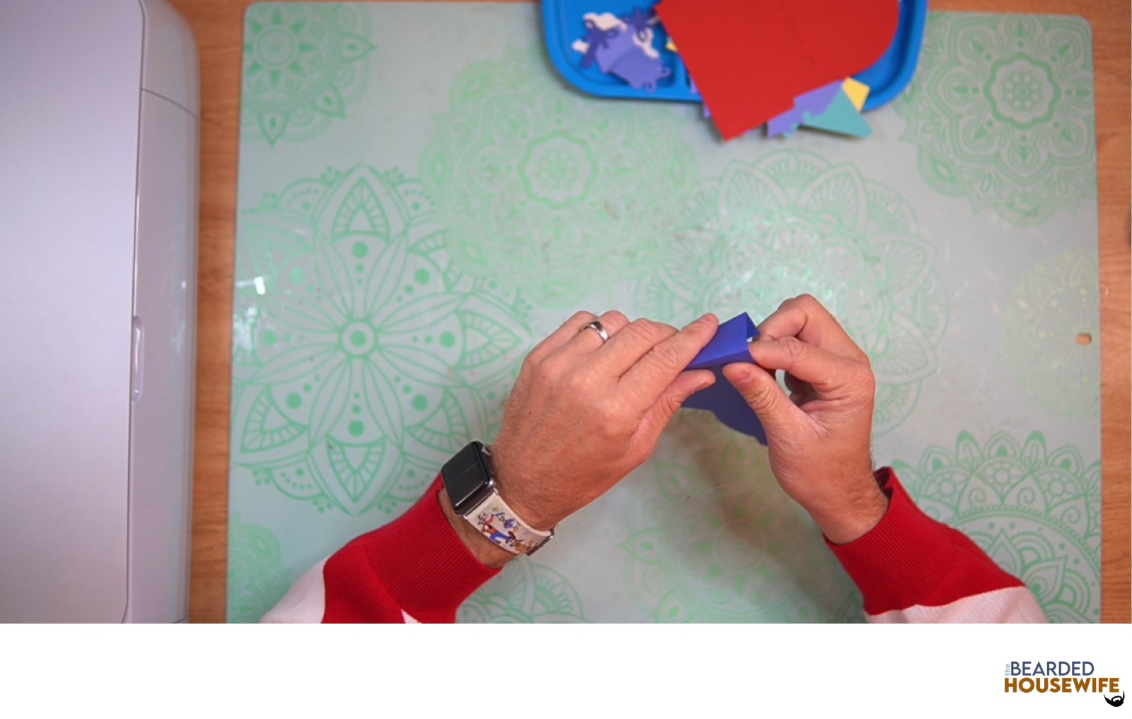 fold the card base along the score lines