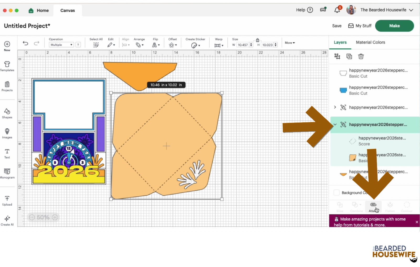 highlight the group and attach