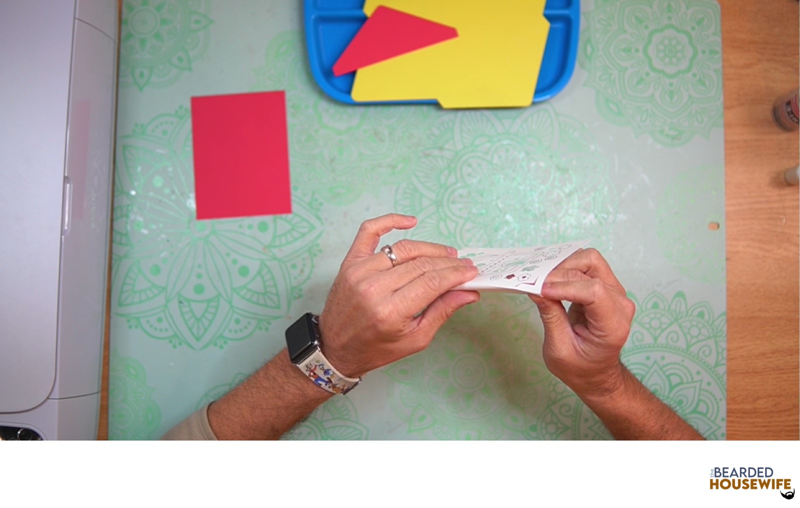fold the card base along the score lines