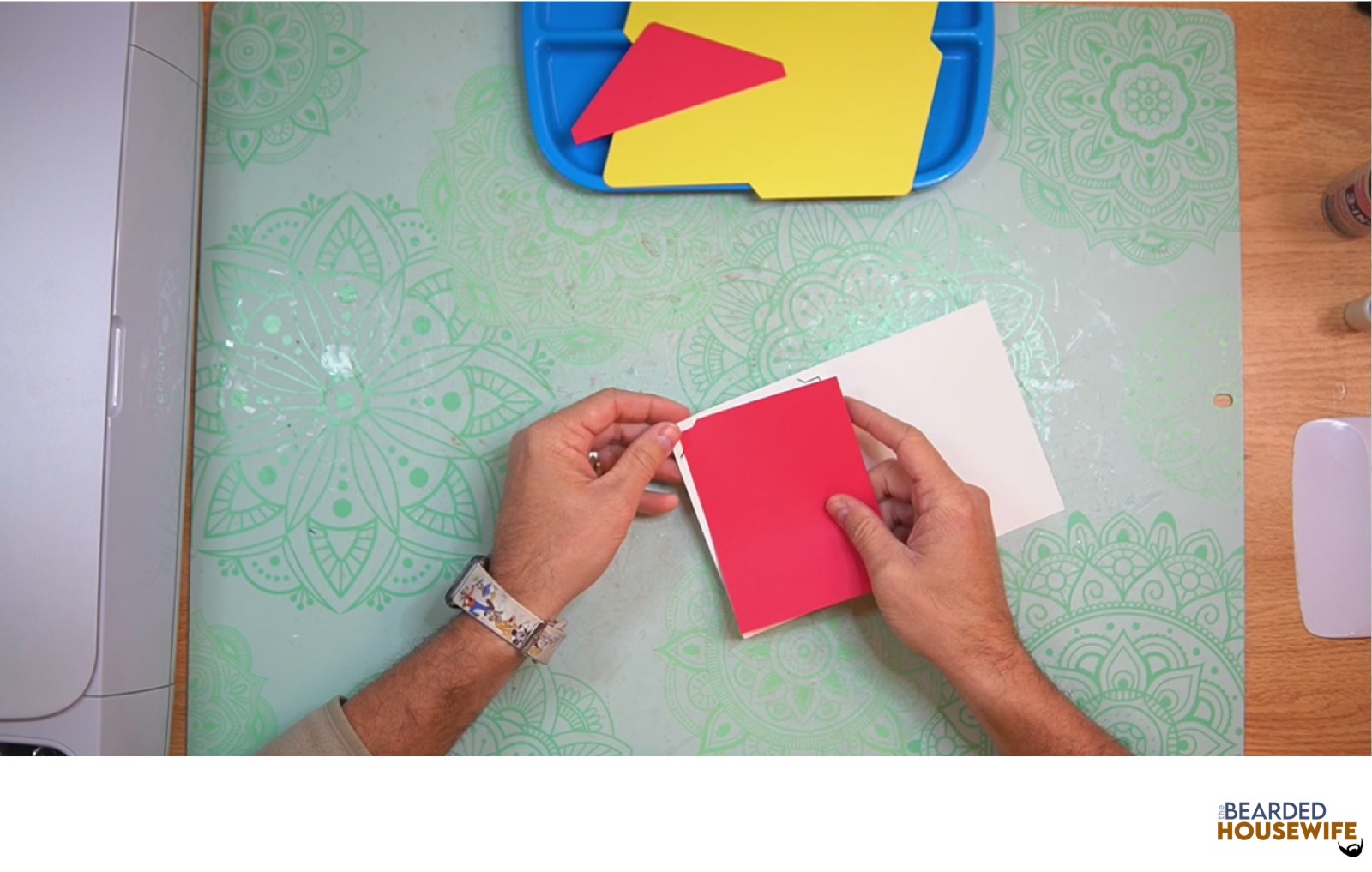 feed the insert into the card base