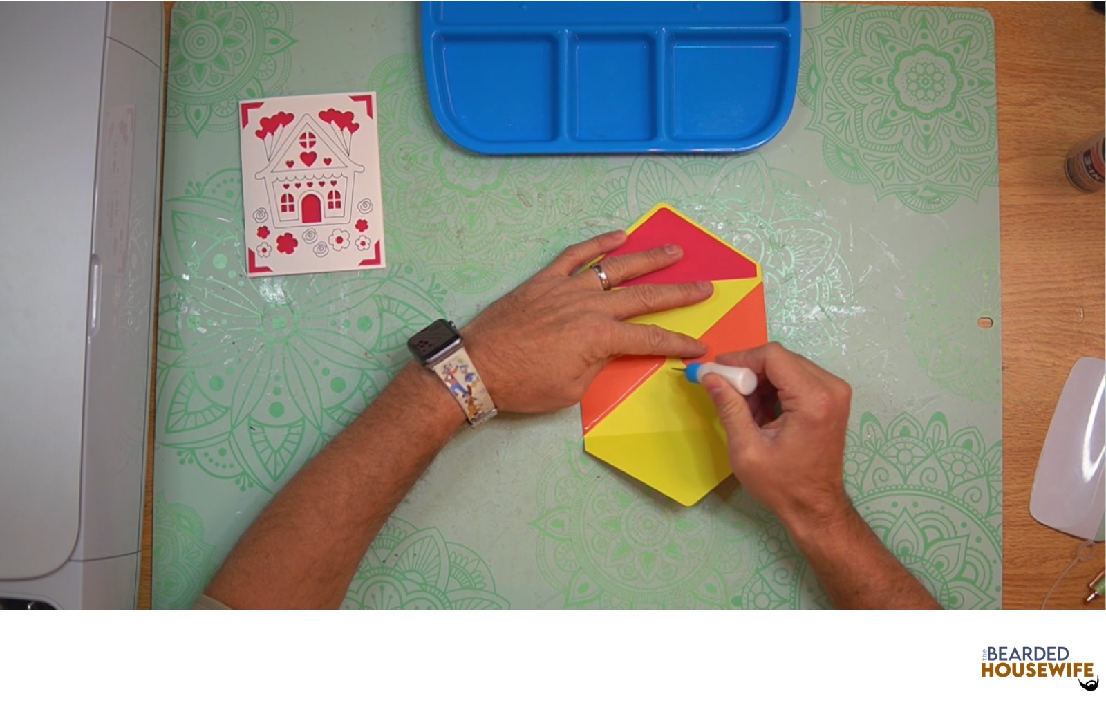 add glue to the bottom of the side flaps