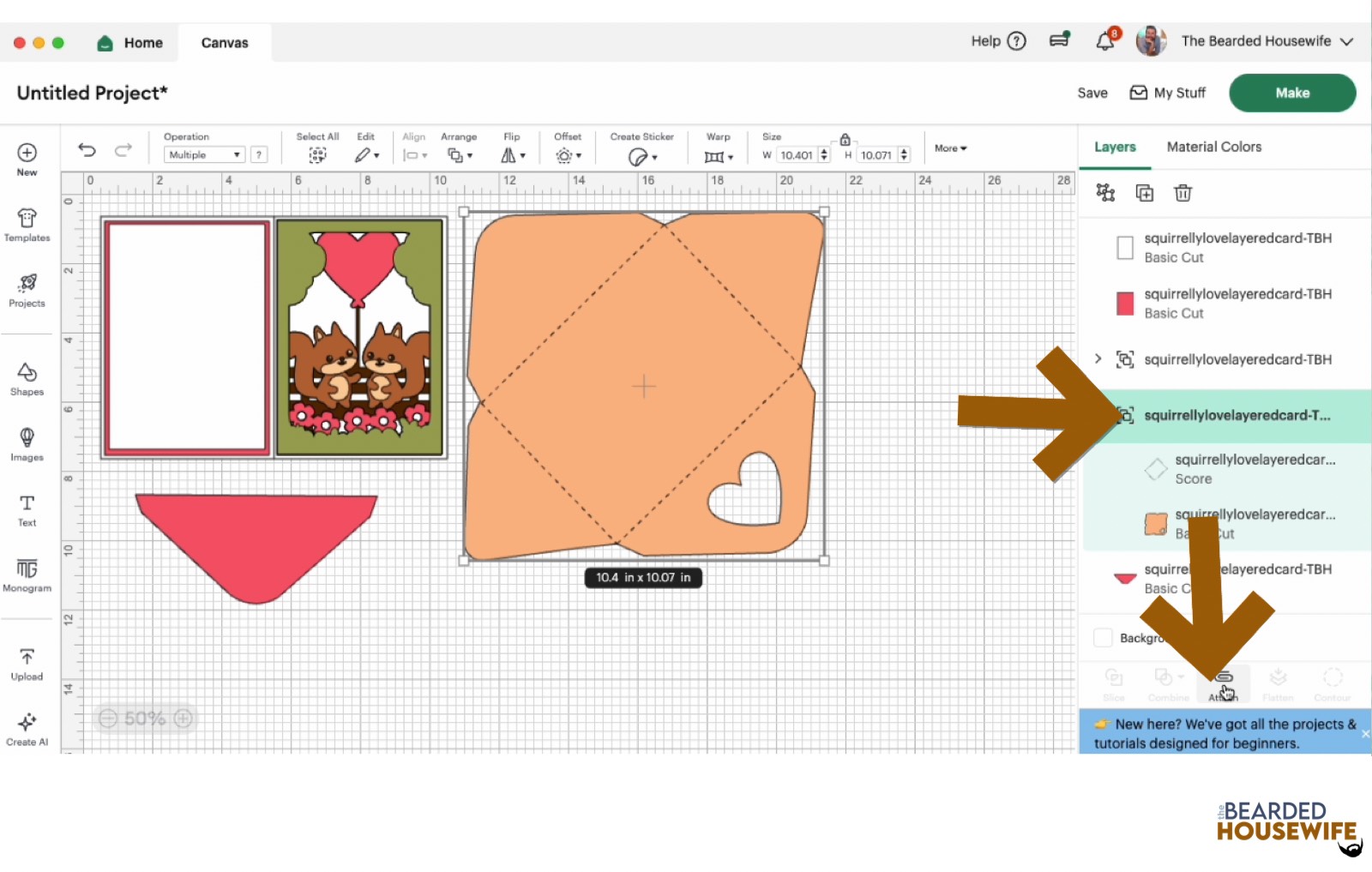 highlight the group and attach