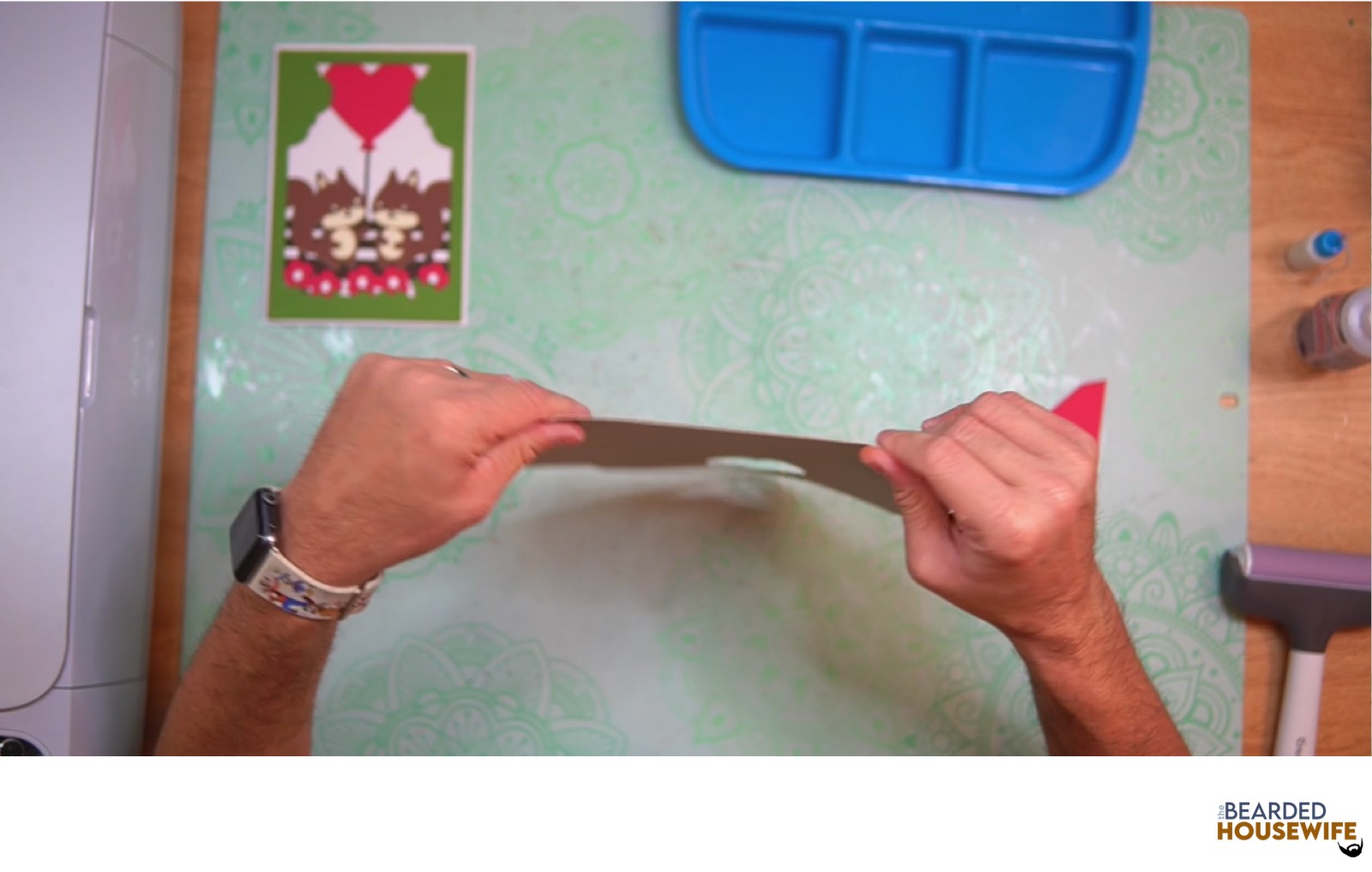 fold the envelope along the score lines