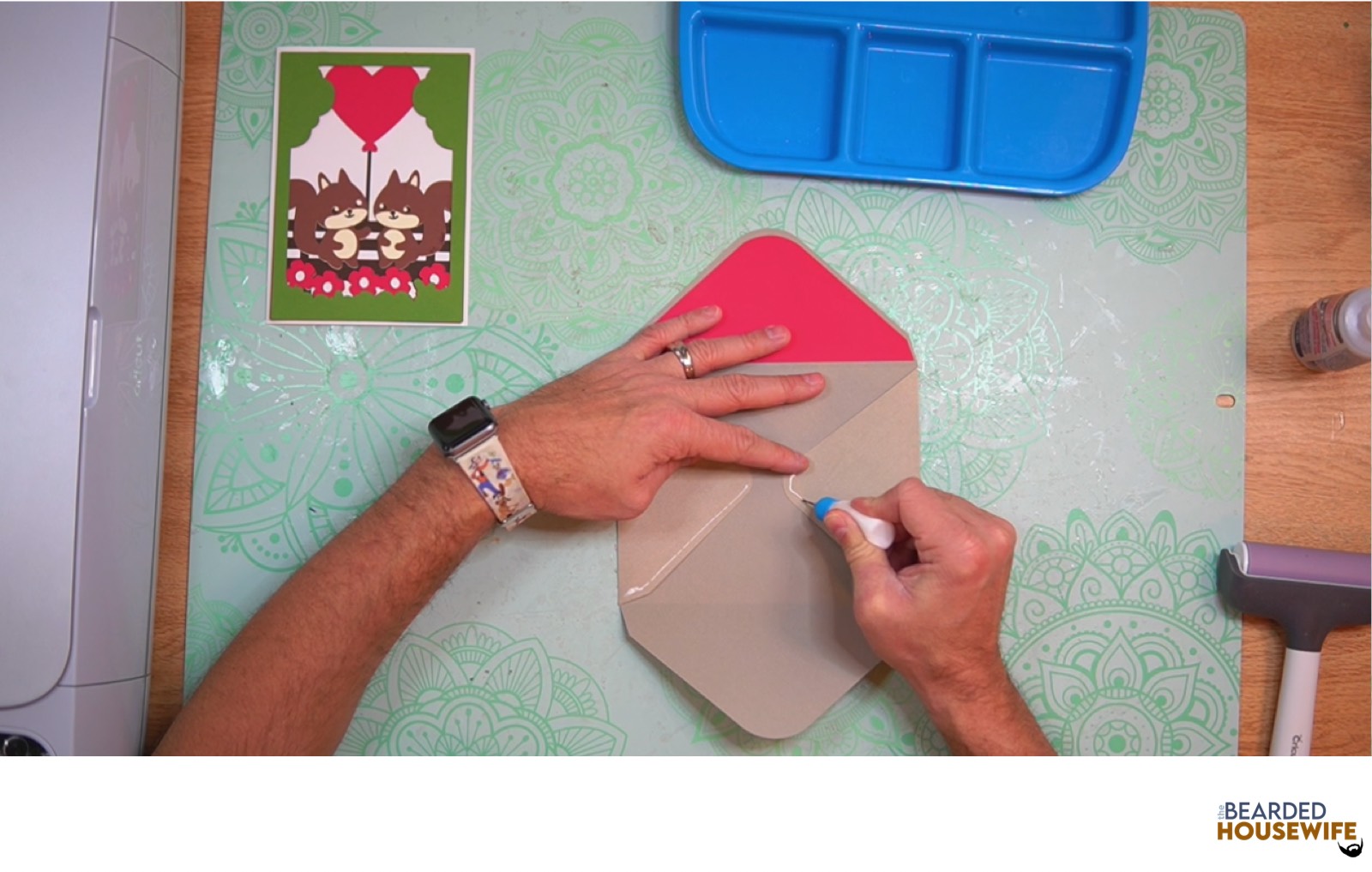 add glue to the bottom of the side flaps