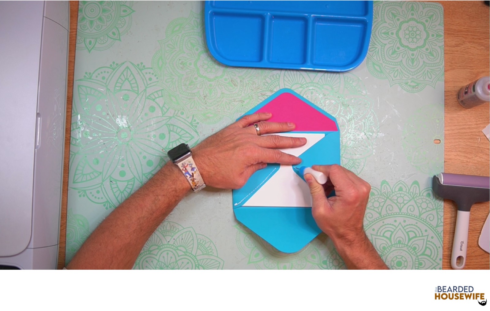 add glue to the bottom of the side flaps