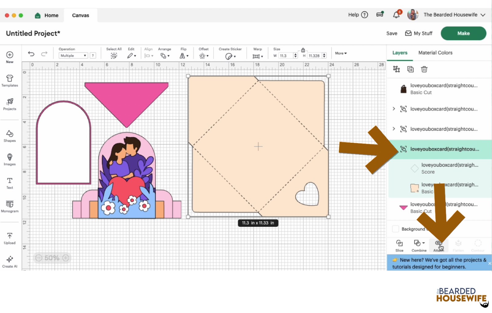 highlight the group and attach
