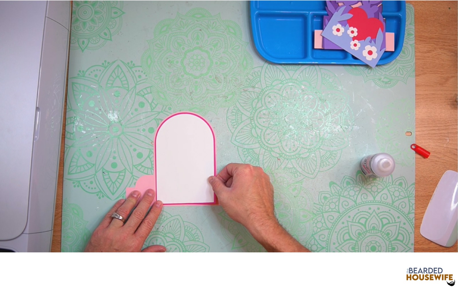 attach the messaging panel to the back of the card