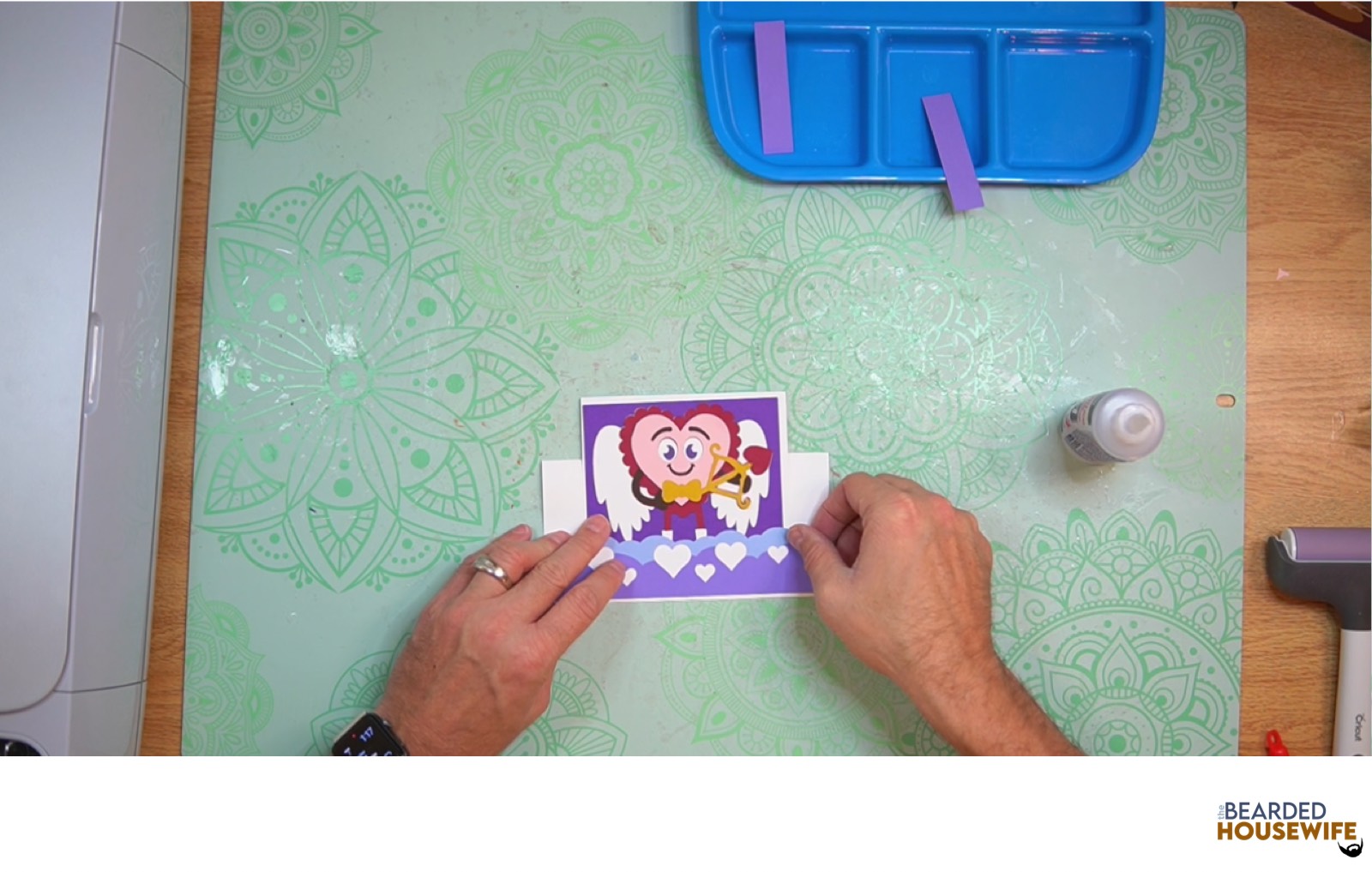 attach the front cover panel to the front of the card