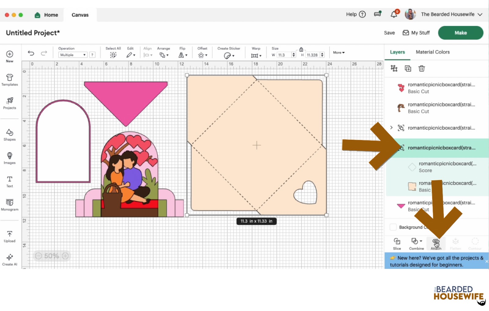 highlight the group and attach