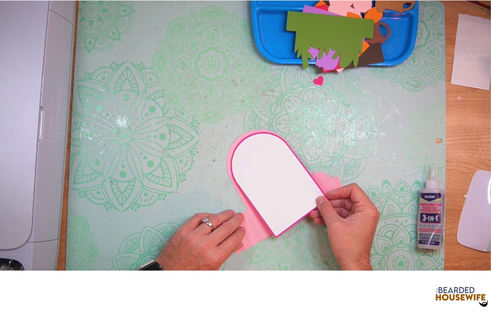 attach the messaging panel to the back of the card