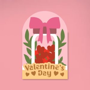1004. Valentine Jar Box Card