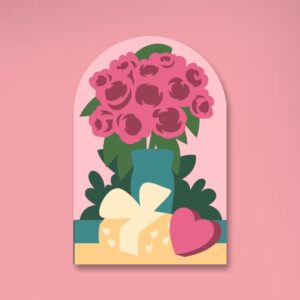 1005. Valentine's Day Table Box Card