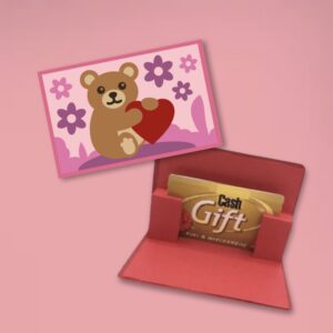 1003. Teddy Bear Valentine Gift Card Holder