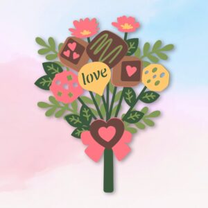 1009. Flowers and Chocolates Layered Paper Craft