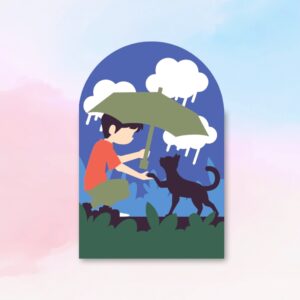 1012. Friend in the Rain Box Card
