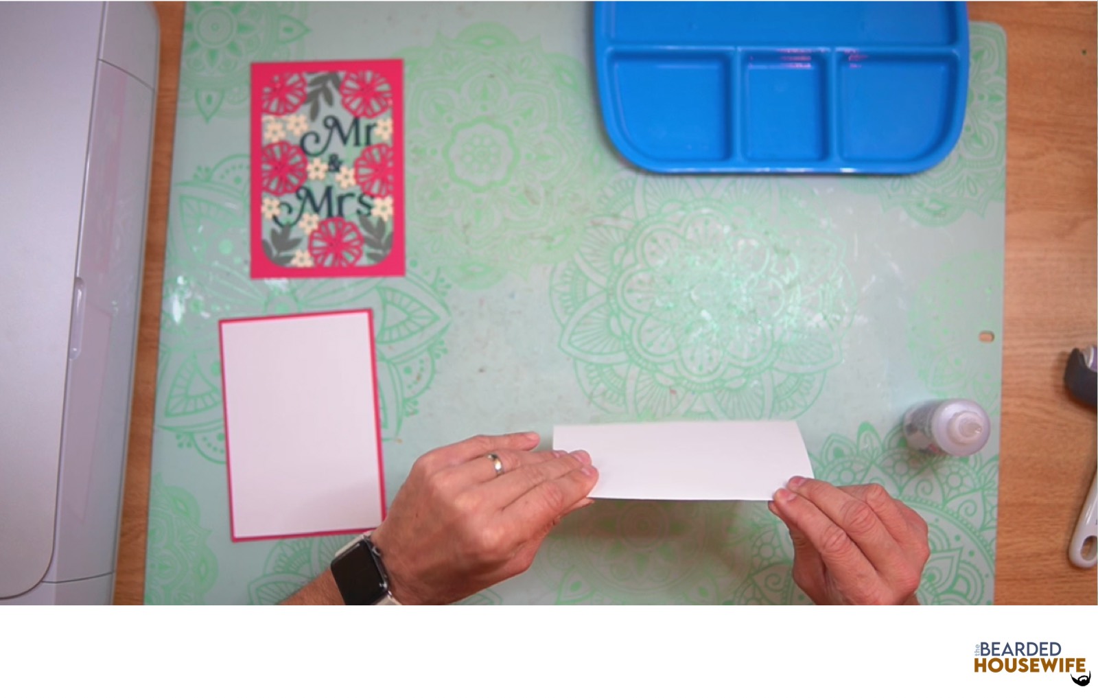 fold the card base along the score line