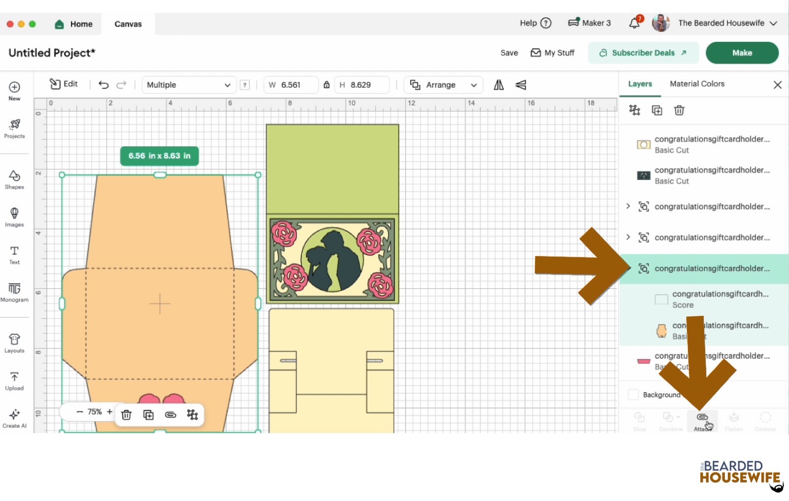 highlight the group and attach