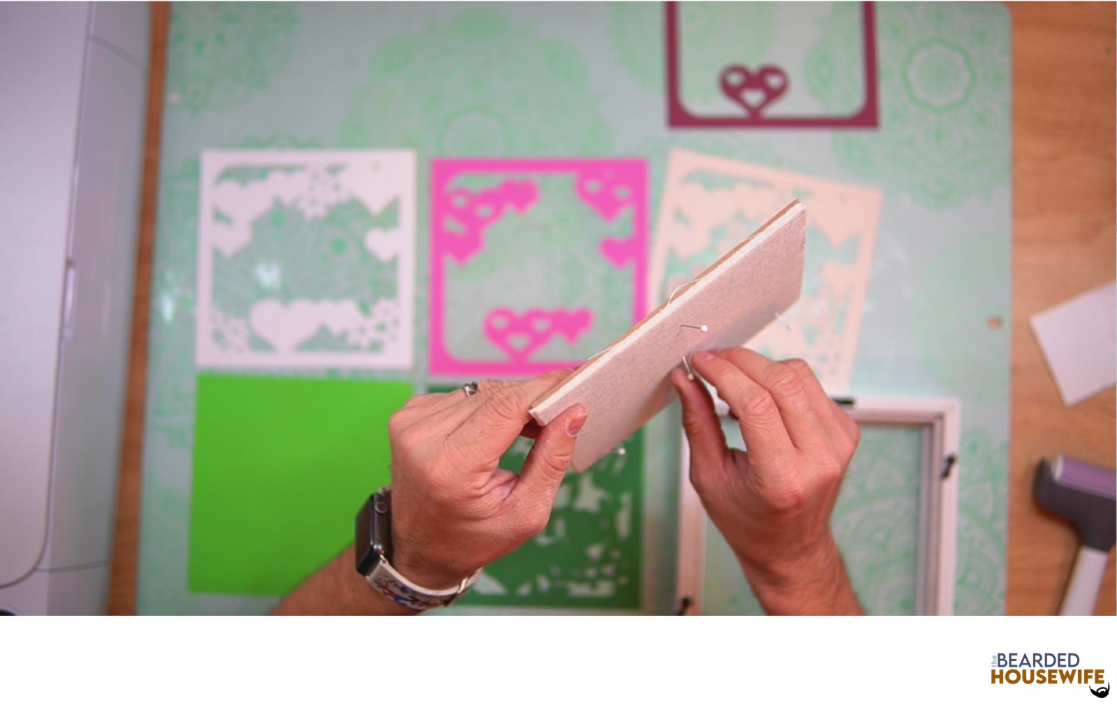 add pins to the backing piece