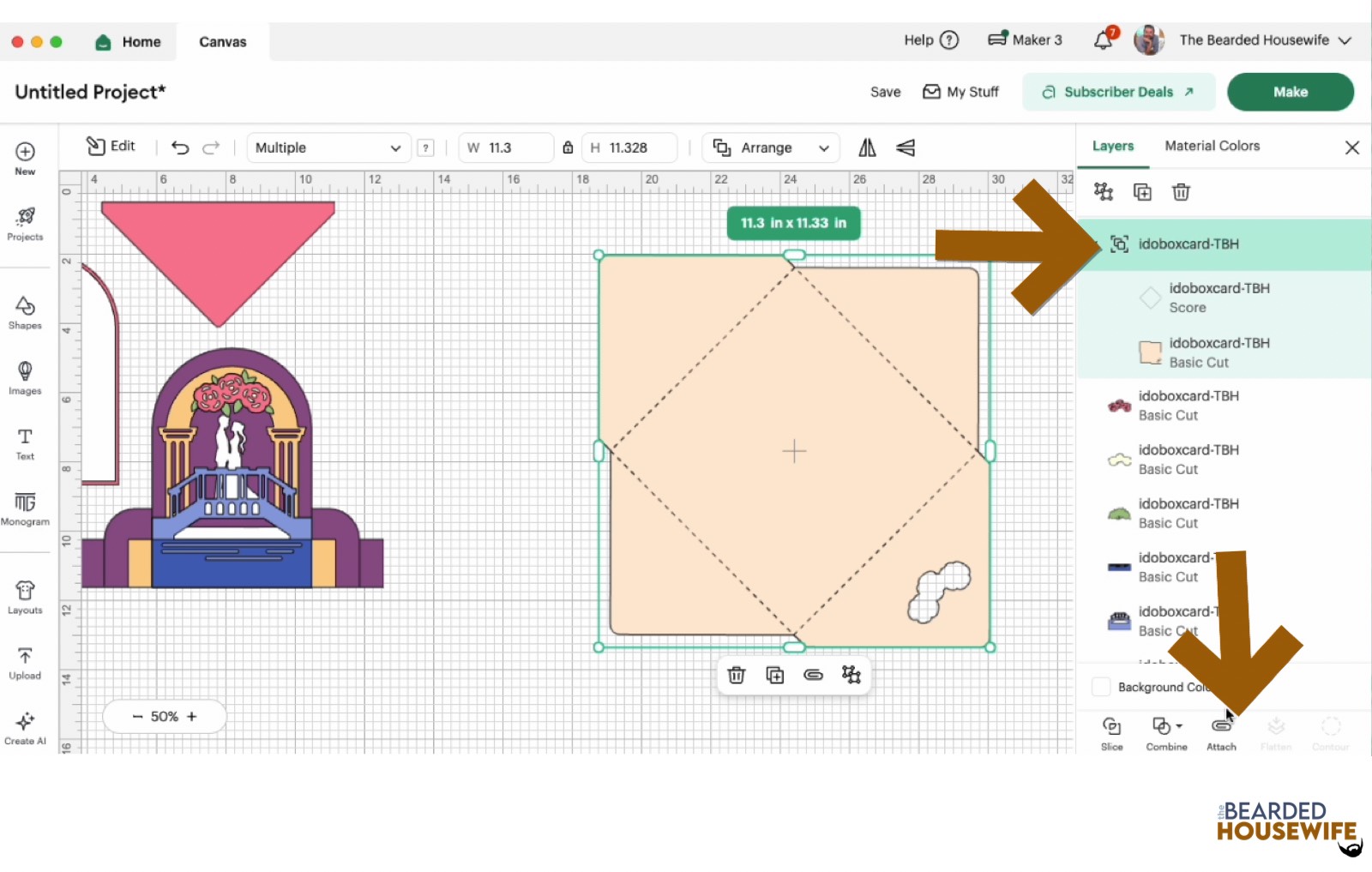 highlight the group and attach