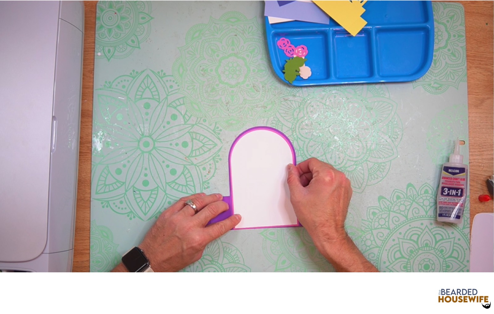 attach the messaging panel to the back of the card