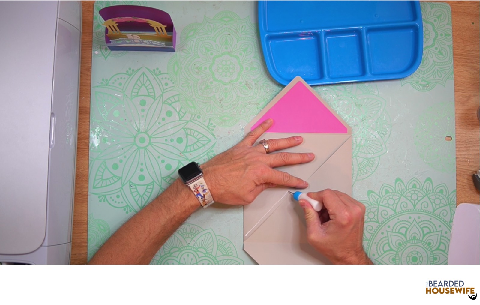 add glue to the bottom of the side flaps