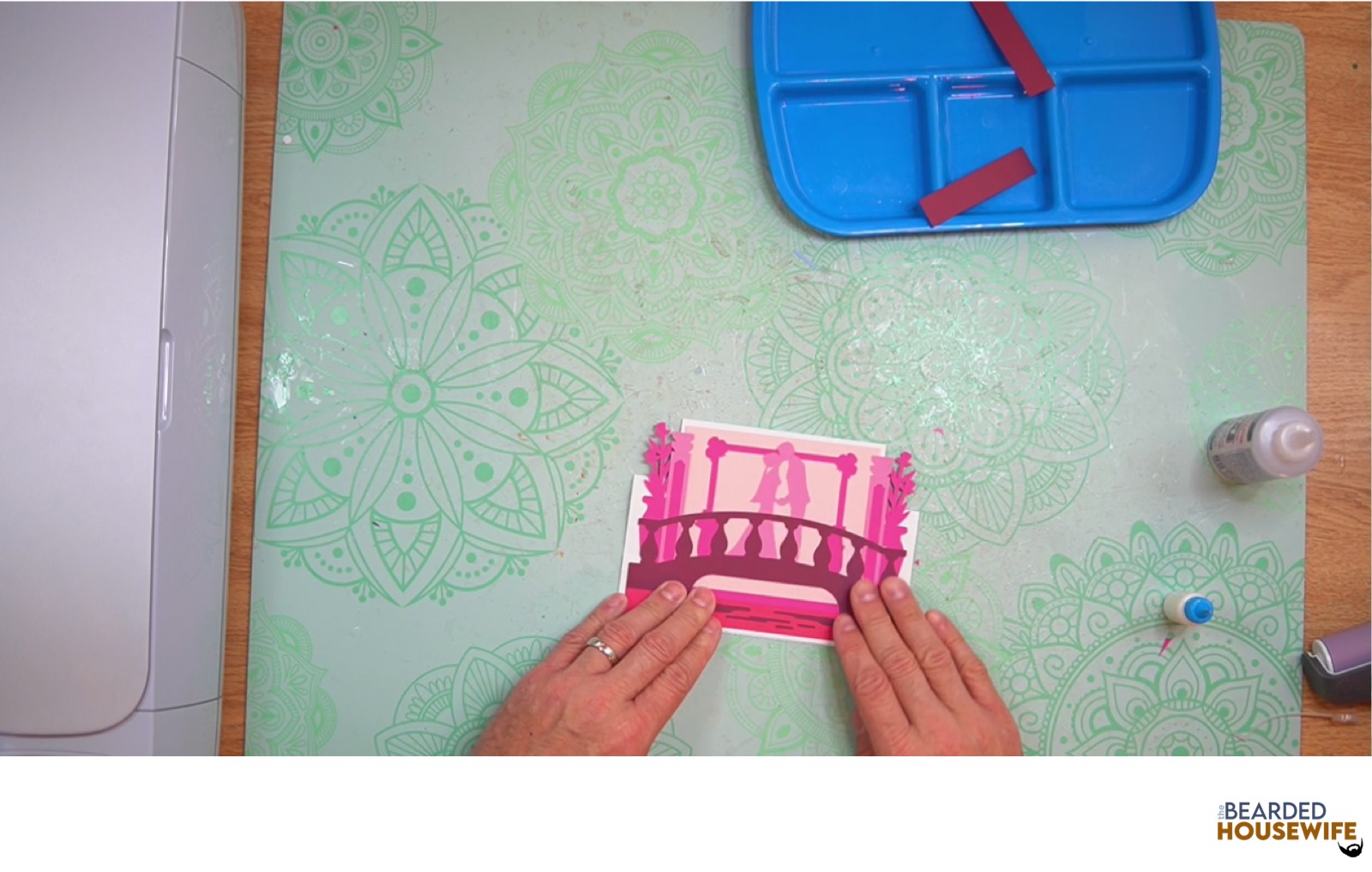 attach the front cover panel to the front of the card