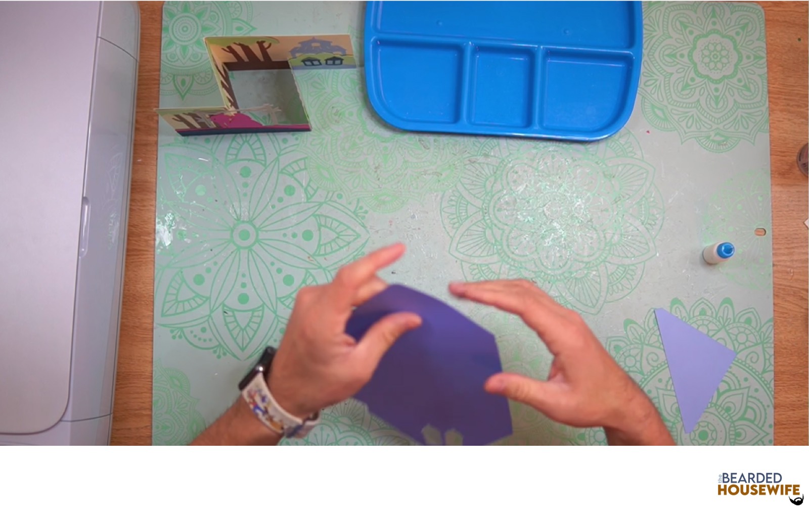 fold the envelope along the score lines