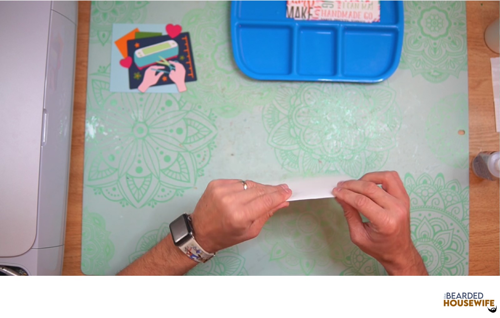 fold the card base along the score lines