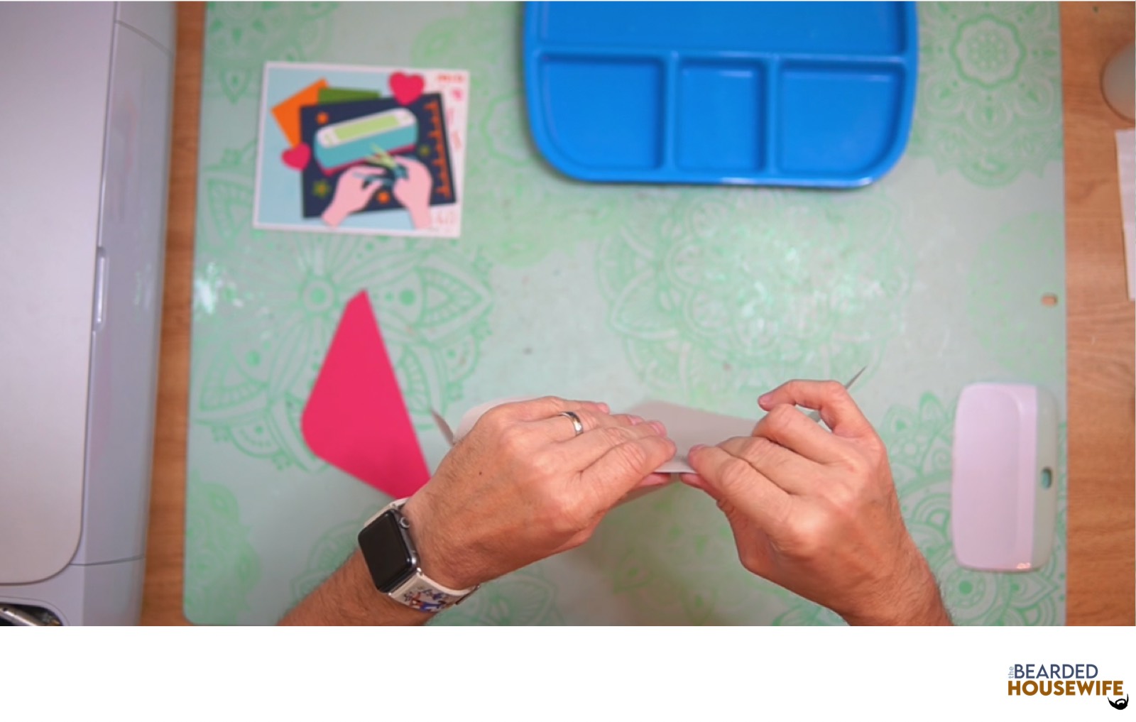 fold the envelope along the score lines