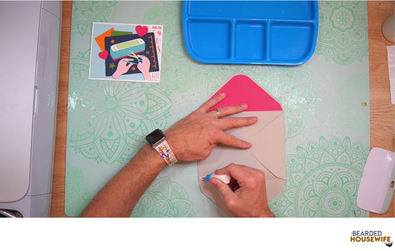 add glue to the bottom of the side flaps